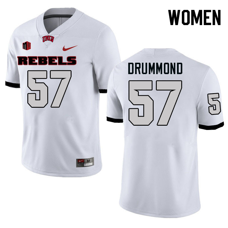 Women #57 Dyllan Drummond UNLV Rebels College Football Jerseys Stitched-White